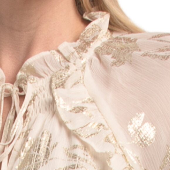 HAVER + BLAIR Yoryu With Floral Foil Printed Long Sleeve Top - Picture 4 of 4